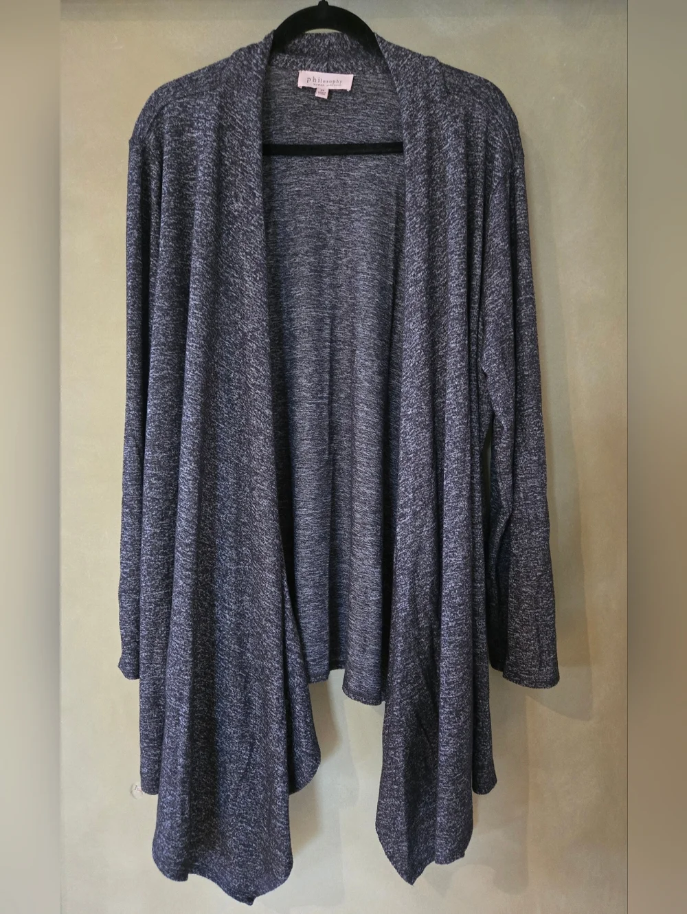 Anthropologie Philosophy | Heather Charcoal Open Front Cardigan, Size 3XL - Picture 2 of 7